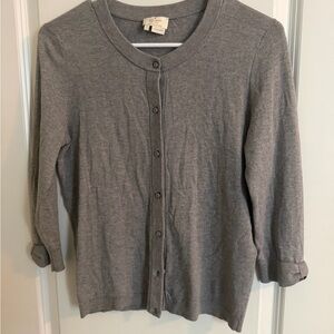 Kate Spade New York Gray Cashmere Blend Bow Sleeve Cardigan | Size Small